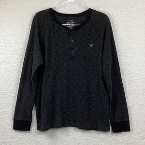 American Eagle Men’s Thermal Henley Long Sleeve, Size Large.